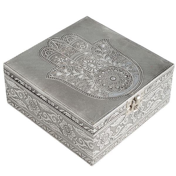 Hamsa Tin Jewelry Box