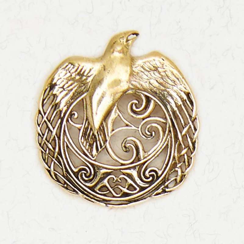 Bronze Pendant - Celtic Raven