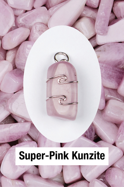 Super-Pink Kunzite Wire Wrap Pendant