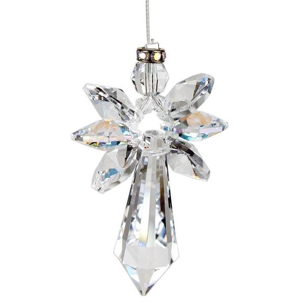Crystal Guardian Angel Suncatcher, Aurora Borealis (Large)