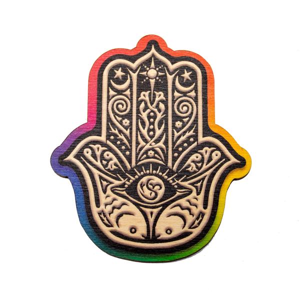 Hamsa Wooden Magnet