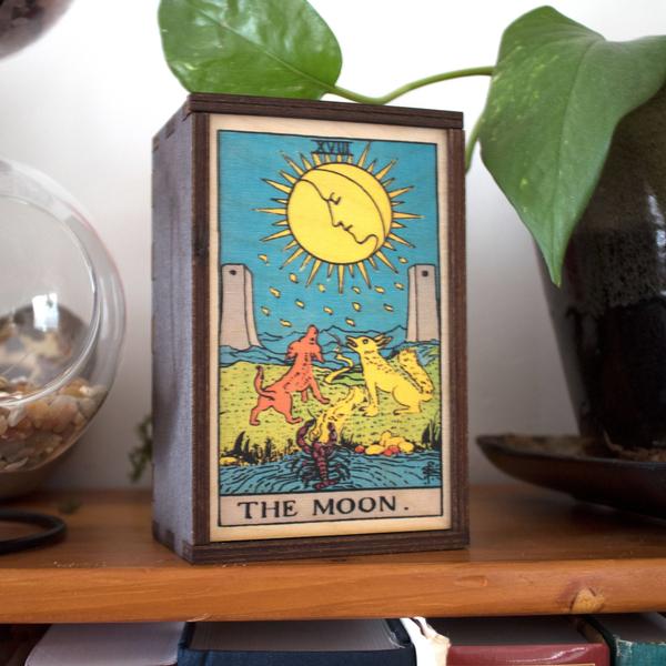 Moon Tarot Card Stash Box