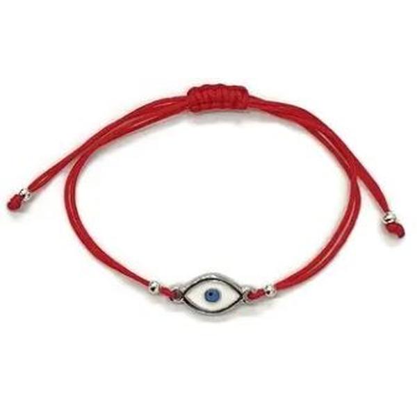 Evil Eye Enamel String Bracelet - Red