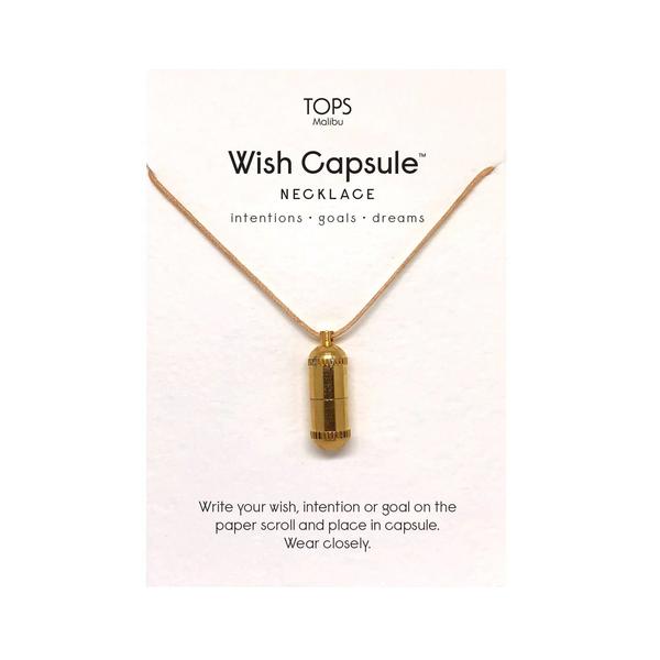 Wish Capsule Necklace - Gold/Natural