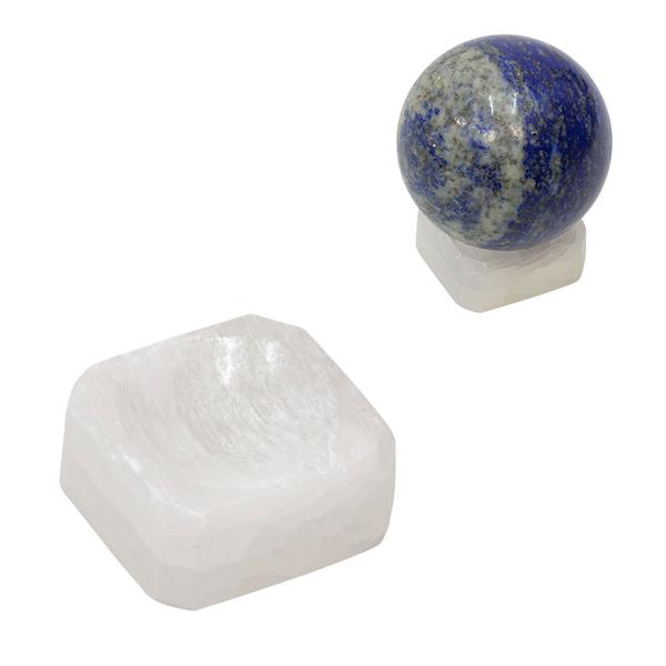 Square Selenite Sphere Stand