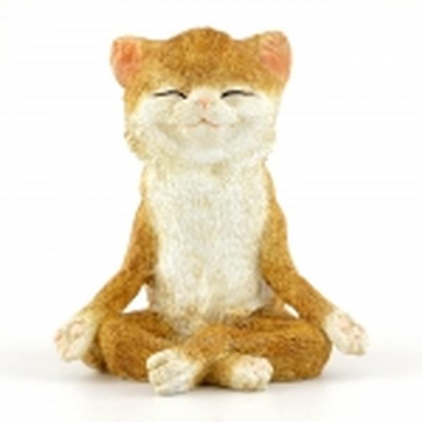 Cat Meditating Statue