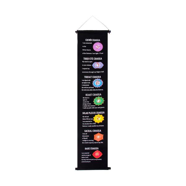 Chakras Inspirational Banner, Black