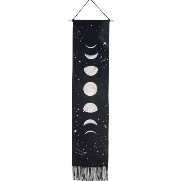 57647 Moon Phases Linen Banner w/Fringe
