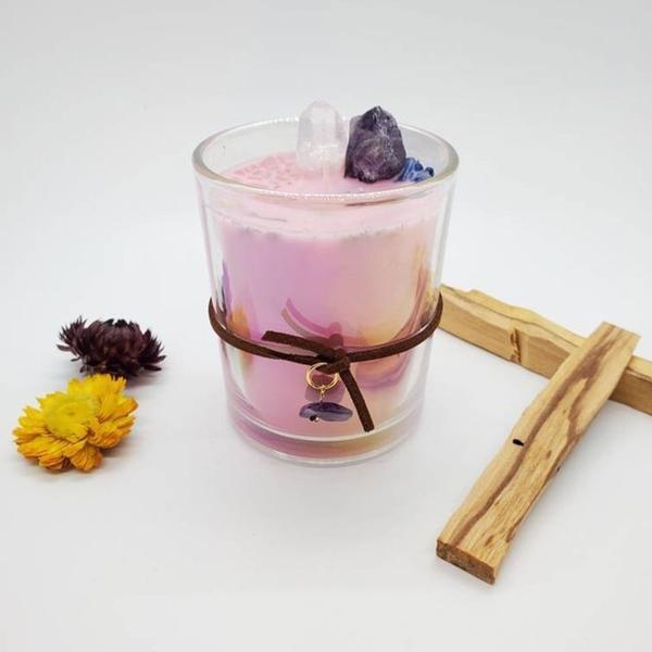 Happy Love - Rhea Crystal Candle, Glass Tumbler