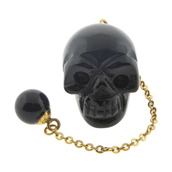 Black Onyx Skull Pendulum