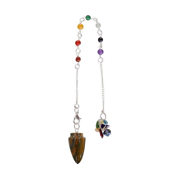 Teardrop Tiger Eye Chakra Pendulum