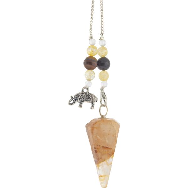 Golden Healer Pendulum with Elephant Charm