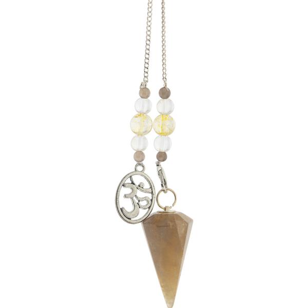 Citrine Pendulum with Om Charm