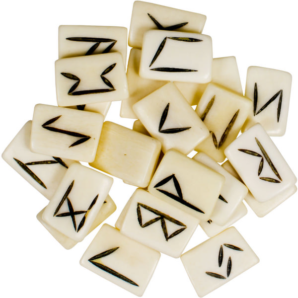 Bone Rune Set in Black Pouch