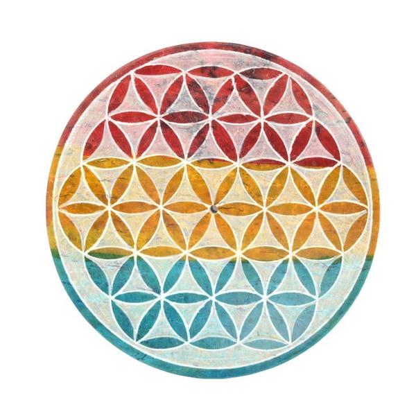 Flower Of Life Round Incense Burner