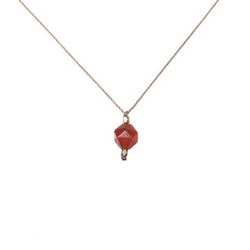 Carnelian Lantern Necklace for Happiness