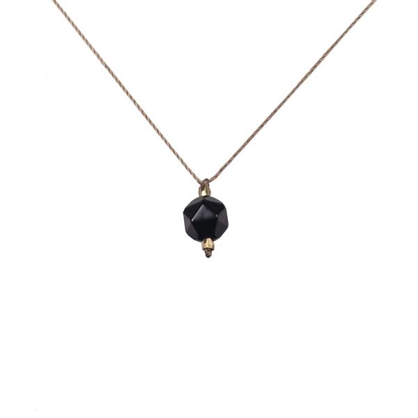 Black Onyx Lantern Necklace for Stress Relief