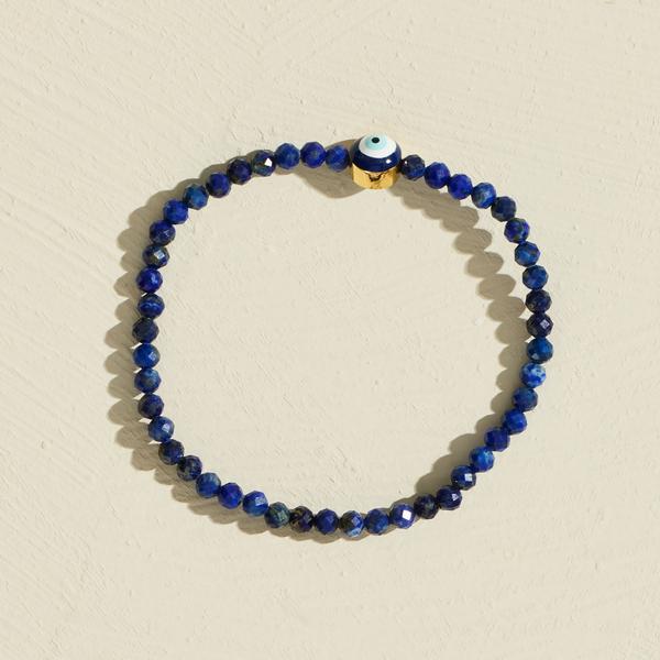 Evil Eye Protection Bracelet Lapis Beads