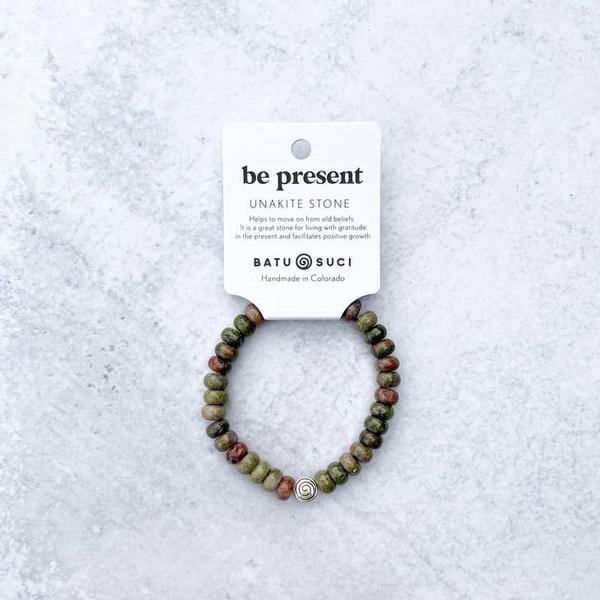 Be Present Unakite Bracelet