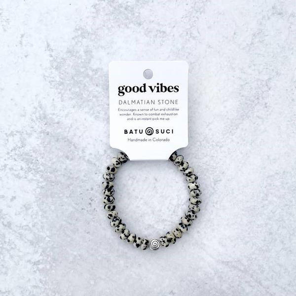 Good Vibes Dalmation Stone Bracelet