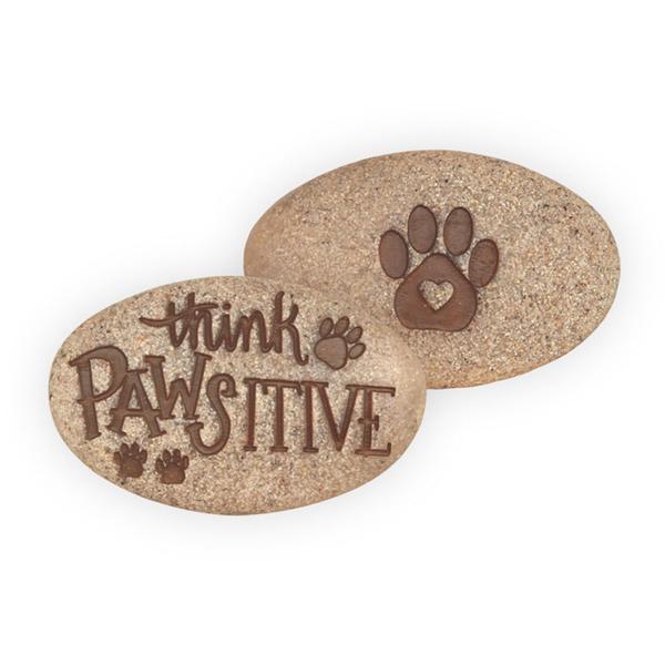 Paw Print Stone: Think Pawsitive
