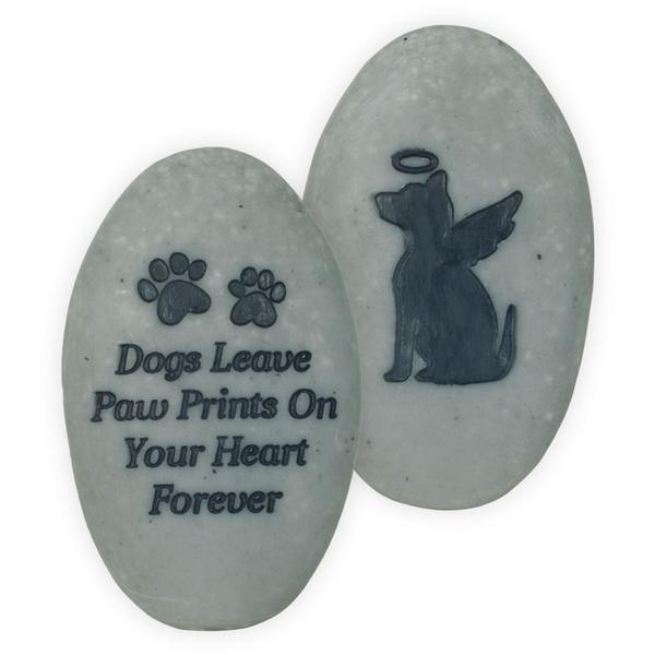Pet Memorial Pocket Stone: Dogs Leave Pawprints
