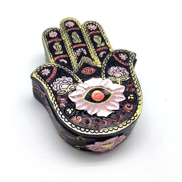 Hamsa Box Black & Gold