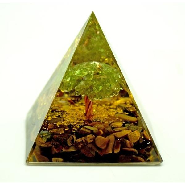 Orgonite Pyramid Tree w/ Tiger Eye