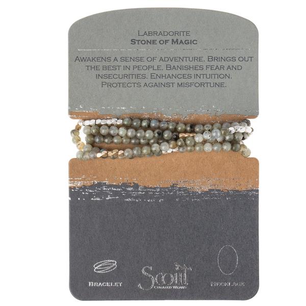 Labradorite Stone of Magic Wrap Bracelet or Necklace