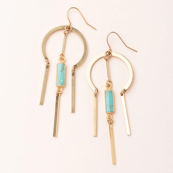 Turquoise Gold Dream Stone Earrings