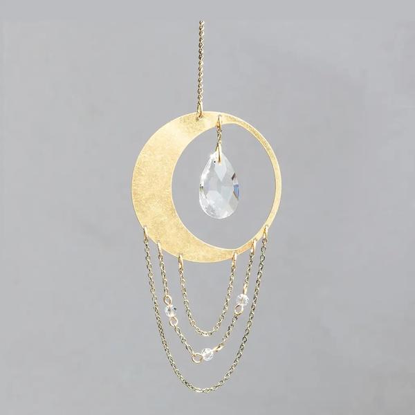 Brass Suncatcher Balance with Crescent Moon