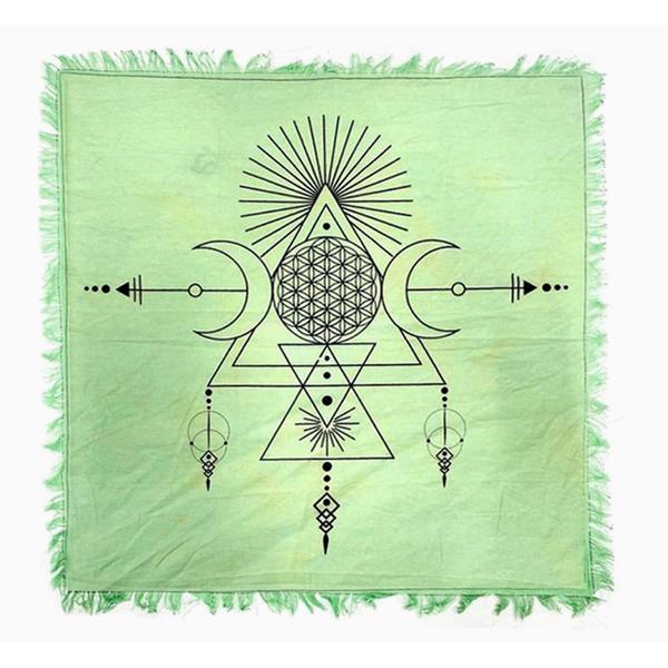 Geometric Triple Moon Altar Cloth
