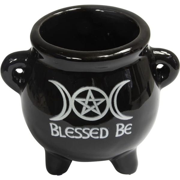 Triple Moon Ceramic Mini Cauldron