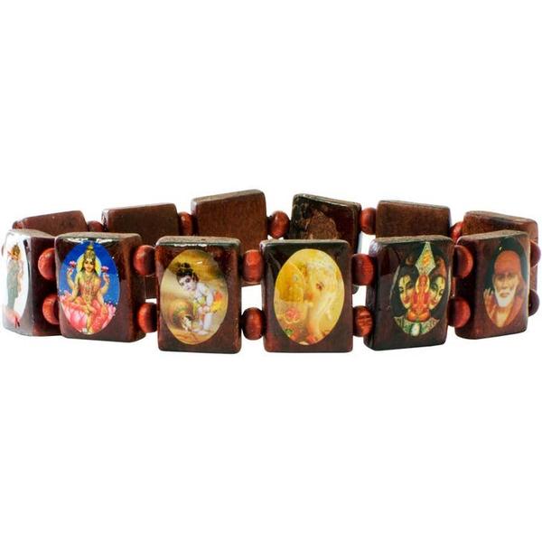 Hindu Deities Wood Bracelet