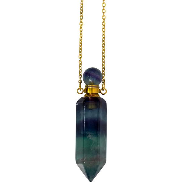 Fluorite Point Pendant Perfume Bottle