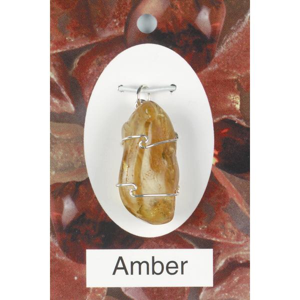 Amber Wire Wrap Pendant