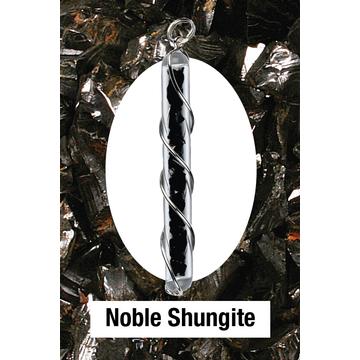 Noble Shungite Crystal Vial Wrap Pendant