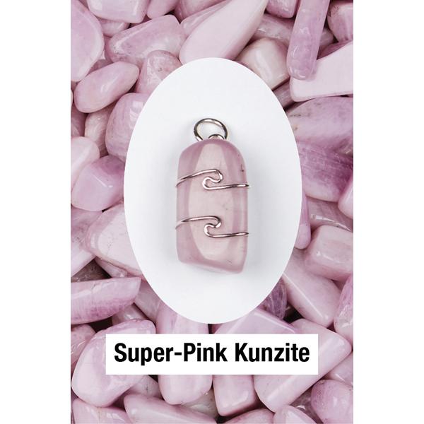 Super-Pink Kunzite Wire Wrap Pendant