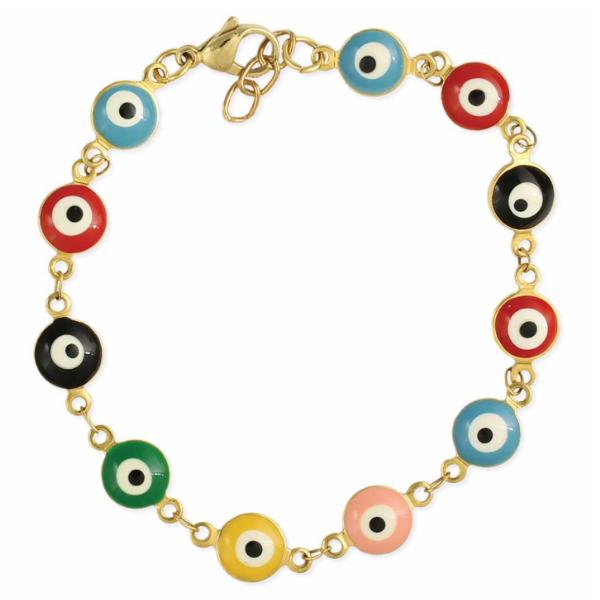 Multicolor Evil Eye Clasp Bracelet