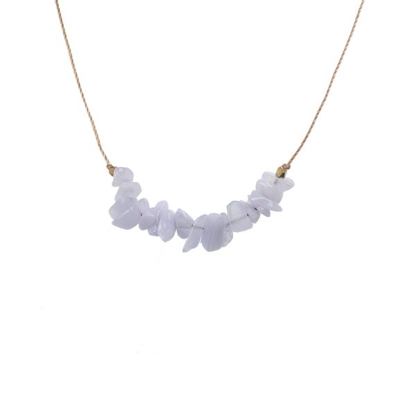 Blue Lace Agate Seed Necklace for Confidence
