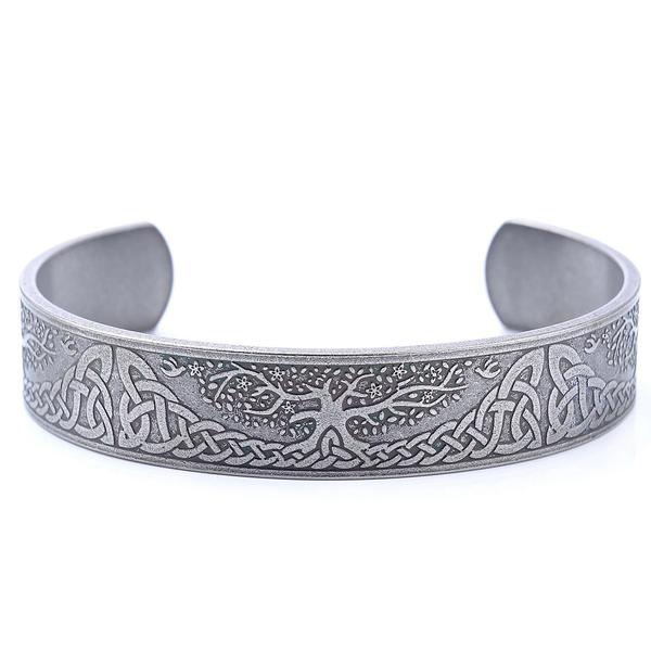 BMQ-SSTOL22 Stainless Steel Tree of Life Cuff Bracelet