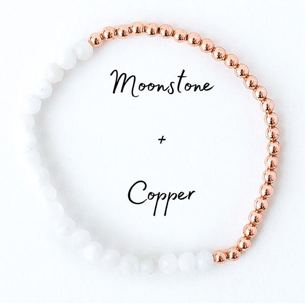 Moonstone and Copper Bracelet