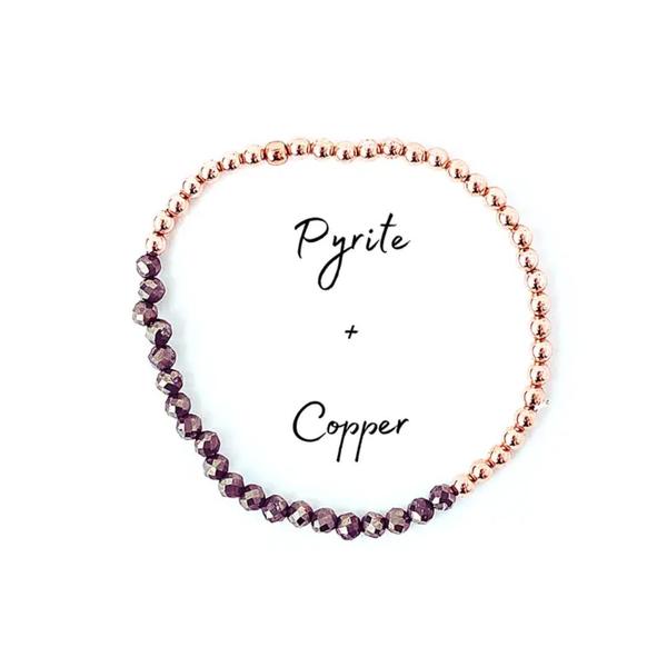 Pyrite and Copper Bracelet