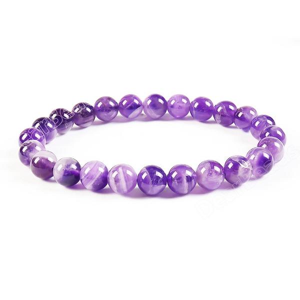 Chevron Amethyst Beaded Bracelet