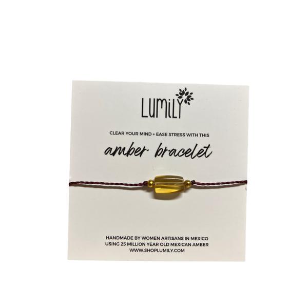 Amber Single Pull String Bracelet