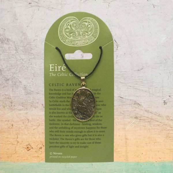 Celtic Raven Bronze Pendant