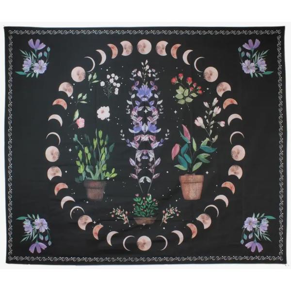 Succulent Moon Phases Tapestry