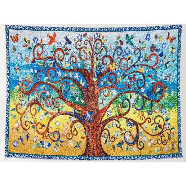 Colorful Mosaic Tree Wall Tapestry