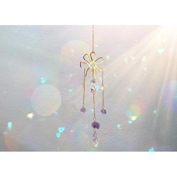 Amethyst Daisy Suncatcher