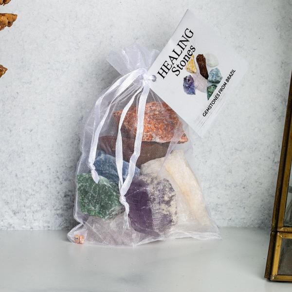 7 Rough Chakra Healing Stone Set